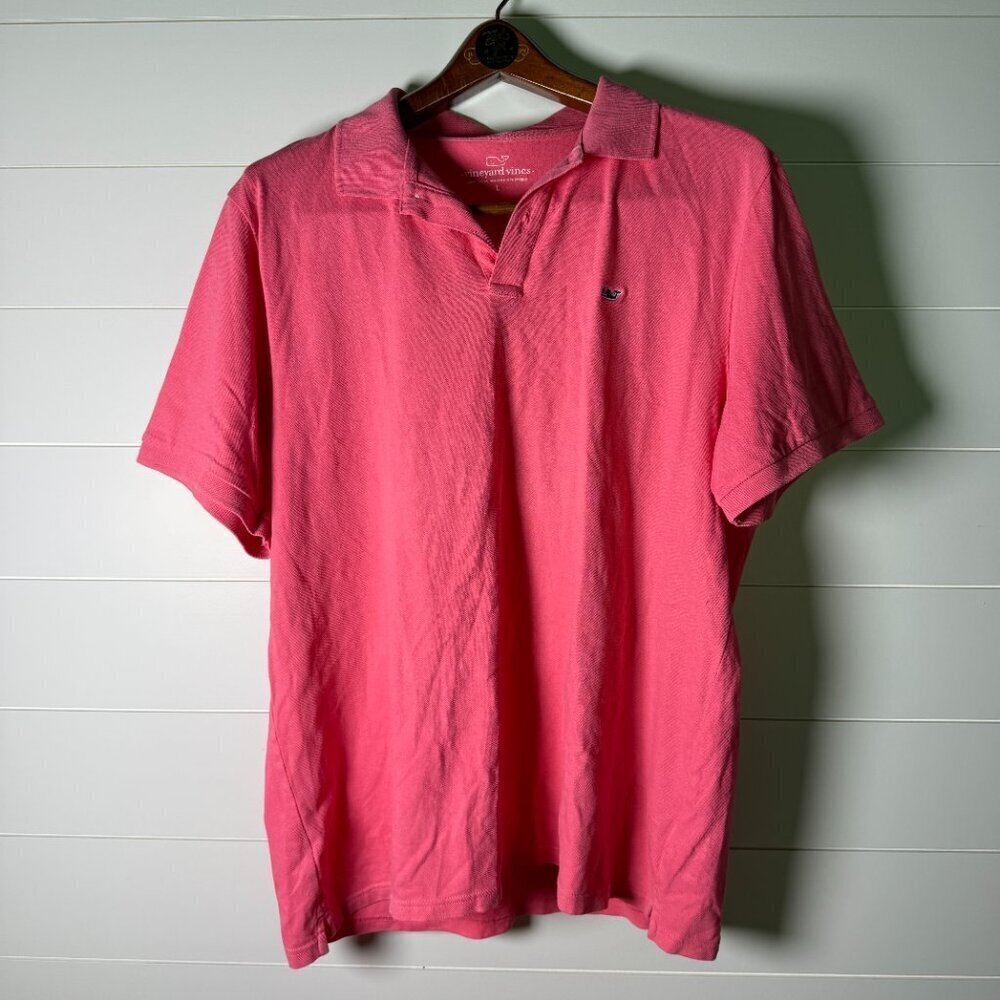 Vineyard Vines Polo Shirt PInk Size Large Cotton Spandex